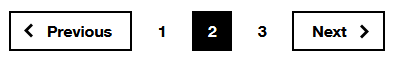 Screenshot, example of paging system, a previous button, a next button and 3 links labeled 1, 2 and 3 
