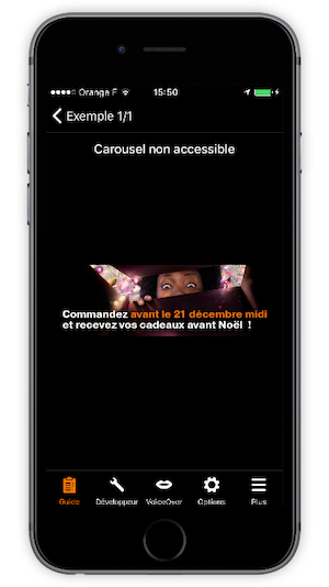 exemple de scroll horizontal non accessible