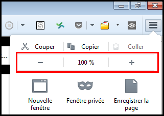 capture d’écran réglage du zoom dans Firefox